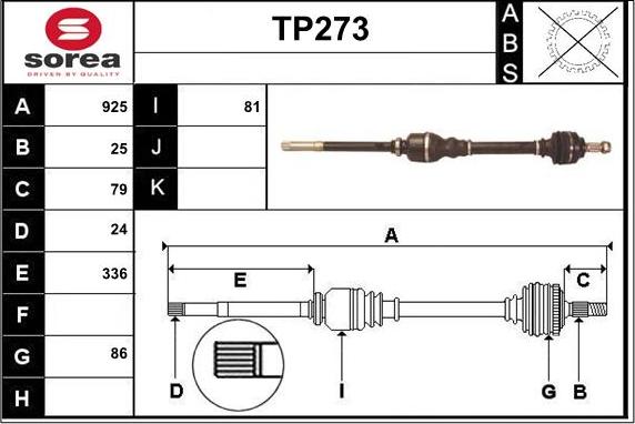 Sera TP273 - Приводной вал unicars.by