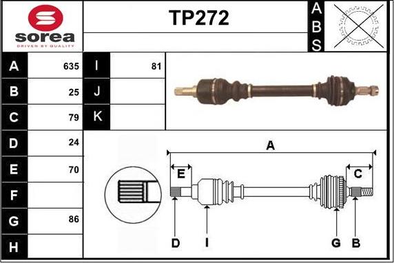 Sera TP272 - Приводной вал unicars.by