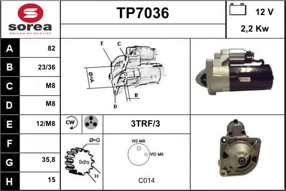 Sera TP7036 - Стартер unicars.by