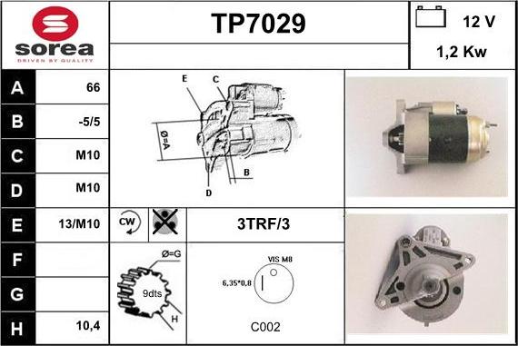 Sera TP7029 - Стартер unicars.by