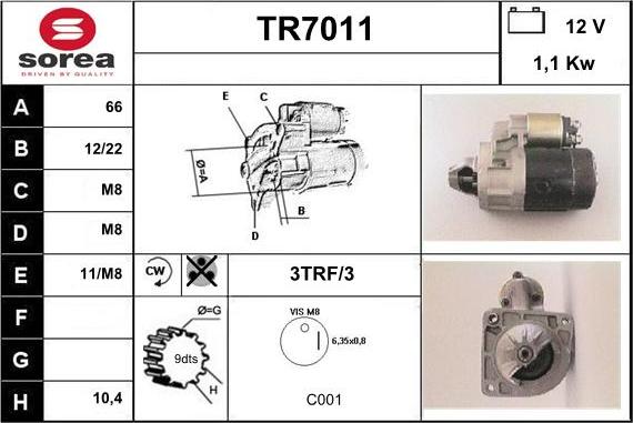 Sera TR7011 - Стартер unicars.by