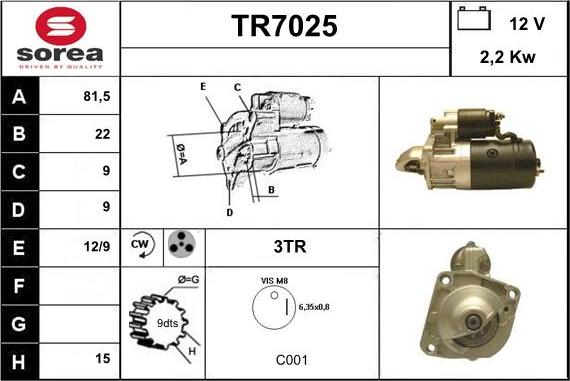 Sera TR7025 - Стартер unicars.by