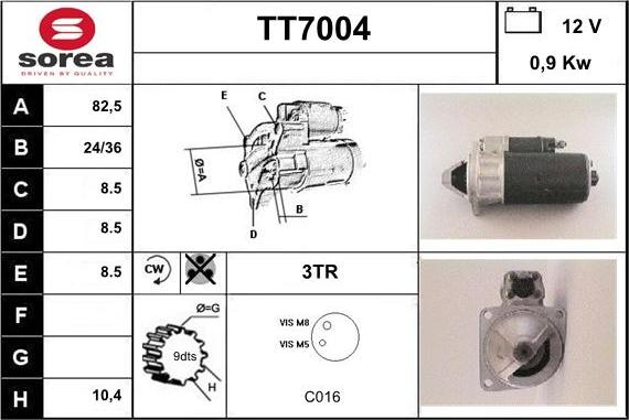 Sera TT7004 - Стартер unicars.by