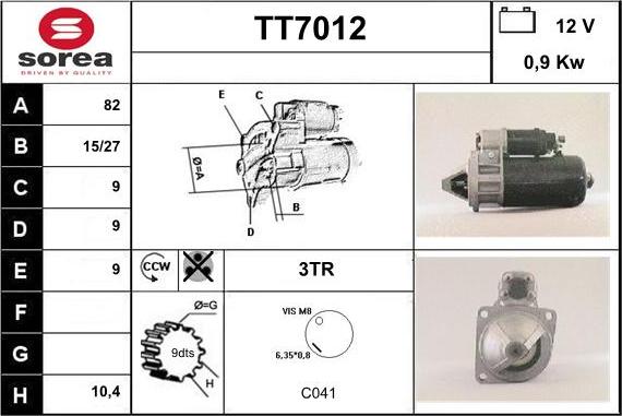 Sera TT7012 - Стартер unicars.by