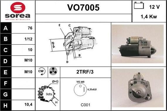 Sera VO7005 - Стартер unicars.by