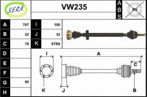 Sera VW235 - Приводной вал unicars.by