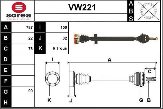 Sera VW221 - Приводной вал unicars.by