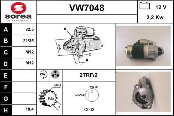 Sera VW7048 - Стартер unicars.by