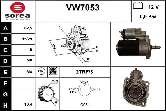 Sera VW7053 - Стартер unicars.by