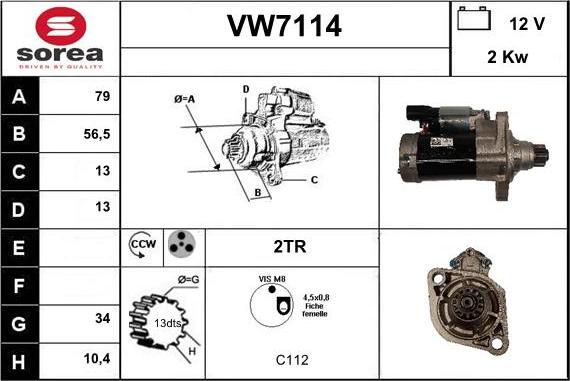 Sera VW7114 - Стартер unicars.by