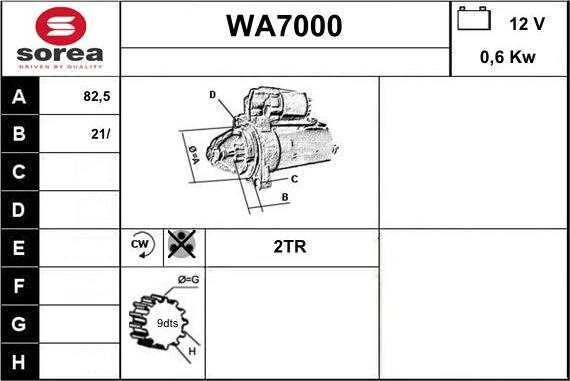 Sera WA7000 - Стартер unicars.by