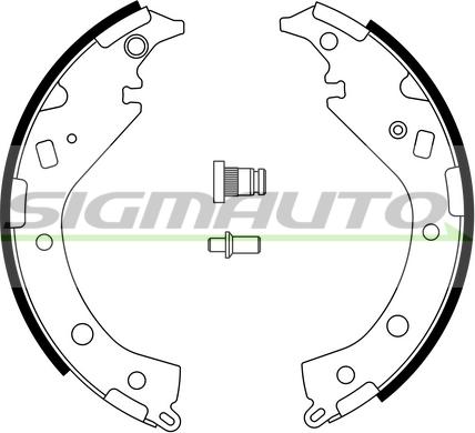 SIGMAUTO SFA954 - Комплект тормозных колодок, барабанные unicars.by