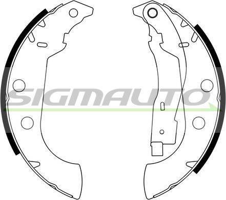 SIGMAUTO SFA107 - Комплект тормозных колодок, барабанные unicars.by