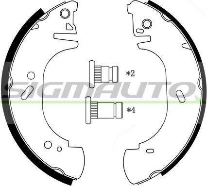 SIGMAUTO SFA233 - Комплект тормозных колодок, барабанные unicars.by