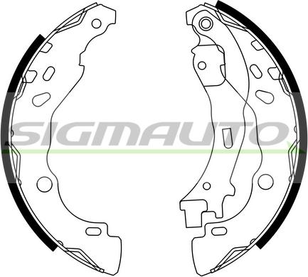 SIGMAUTO SFA291 - Комплект тормозных колодок, барабанные unicars.by