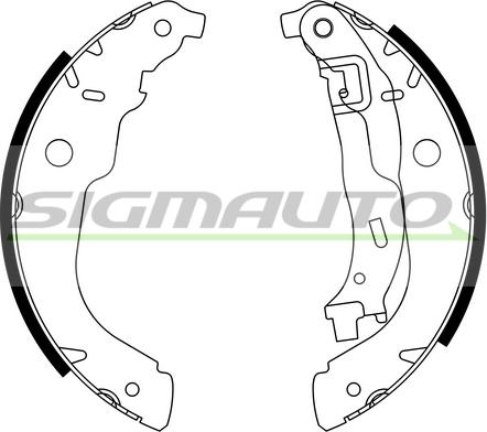 SIGMAUTO SFA389 - Комплект тормозных колодок, барабанные unicars.by