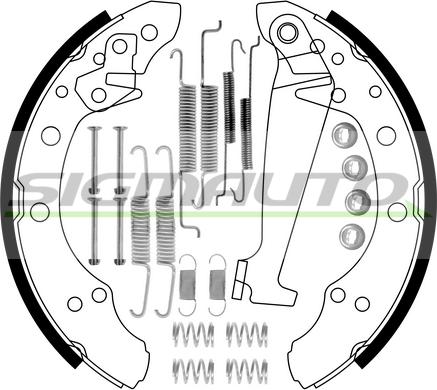 SIGMAUTO SFA556-1 - Комплект тормозных колодок, барабанные unicars.by