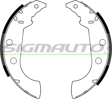 SIGMAUTO SFA383 - Комплект тормозных колодок, барабанные unicars.by