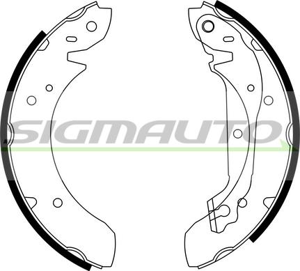 SIGMAUTO SFA195 - Комплект тормозных колодок, барабанные unicars.by