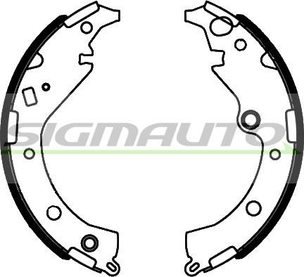 SIGMAUTO SFA989 - Комплект тормозных колодок, барабанные unicars.by