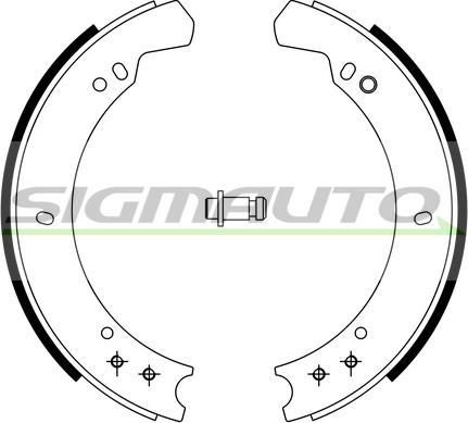 SIGMAUTO SFA434 - Комплект тормозных колодок, барабанные unicars.by