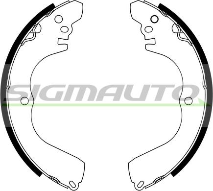 SIGMAUTO SFA827 - Комплект тормозных колодок, барабанные unicars.by