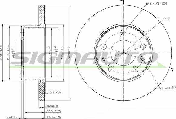 SIGMAUTO DB0195S - Тормозной диск unicars.by