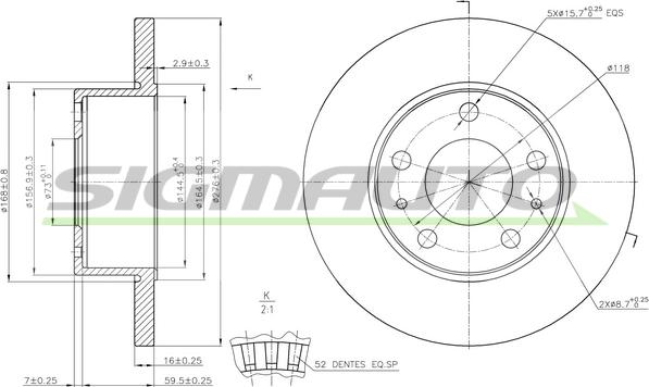 SIGMAUTO DB0196S - Тормозной диск unicars.by