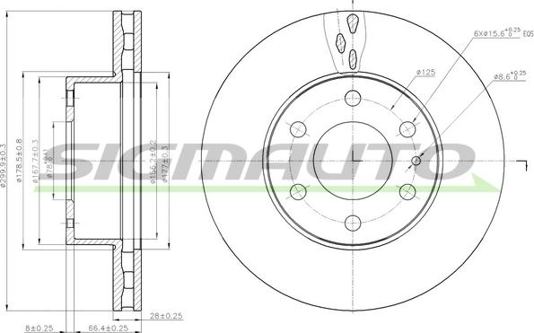 SIGMAUTO DB0314V - Тормозной диск unicars.by