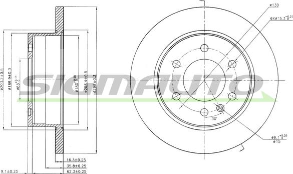 SIGMAUTO DB0311S - Тормозной диск unicars.by