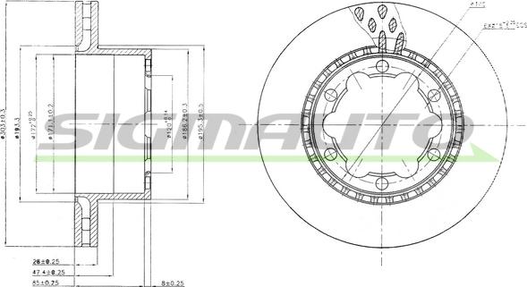 SIGMAUTO DB0312V - Тормозной диск unicars.by