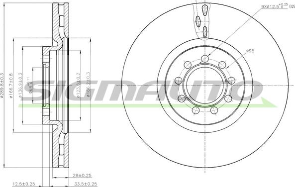 SIGMAUTO DB0317V - Тормозной диск unicars.by