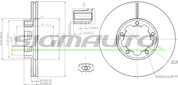 SIGMAUTO DB0261V - Тормозной диск unicars.by