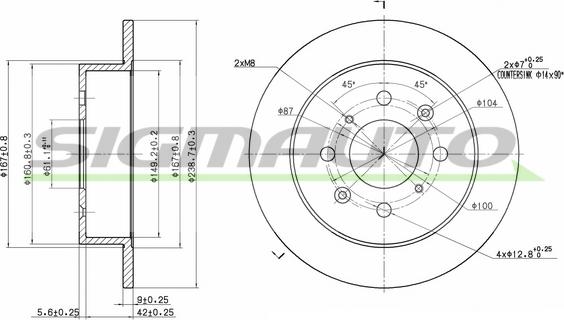 SIGMAUTO DBA950S - Тормозной диск unicars.by