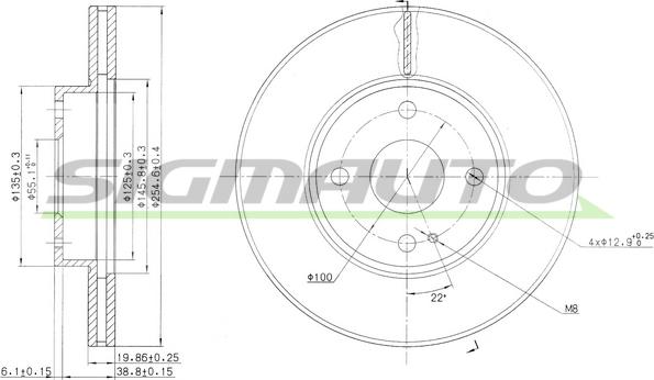 SIGMAUTO DBA975V - Тормозной диск unicars.by