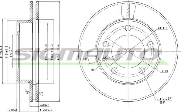 SIGMAUTO DBA496V - Тормозной диск unicars.by