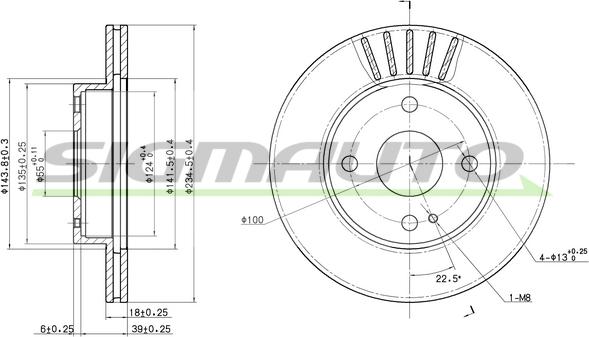 SIGMAUTO DBA497V - Тормозной диск unicars.by