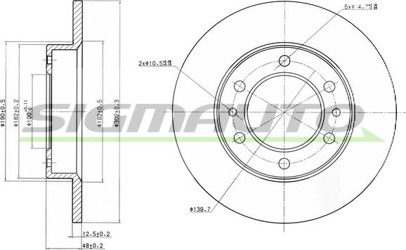 SIGMAUTO DBA444S - Тормозной диск unicars.by