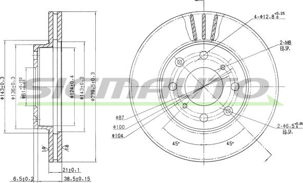 SIGMAUTO DBA447V - Тормозной диск unicars.by