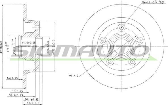 SIGMAUTO DBA456S - Тормозной диск unicars.by