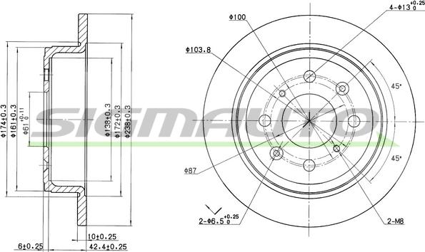 SIGMAUTO DBA468S - Тормозной диск unicars.by