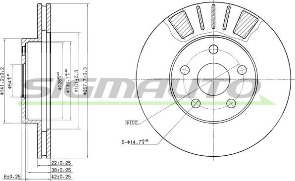 SIGMAUTO DBA411V - Тормозной диск unicars.by