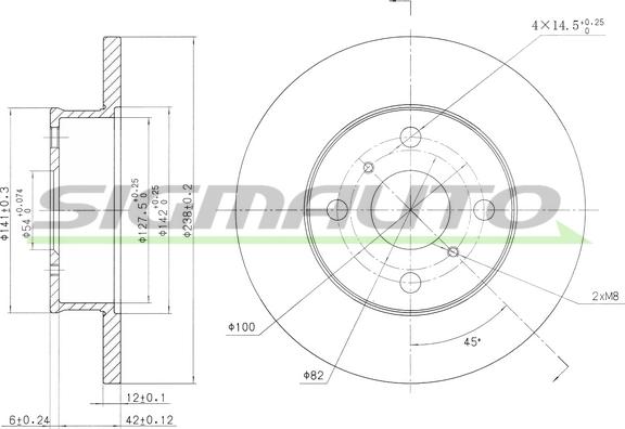 SIGMAUTO DBA412S - Тормозной диск unicars.by