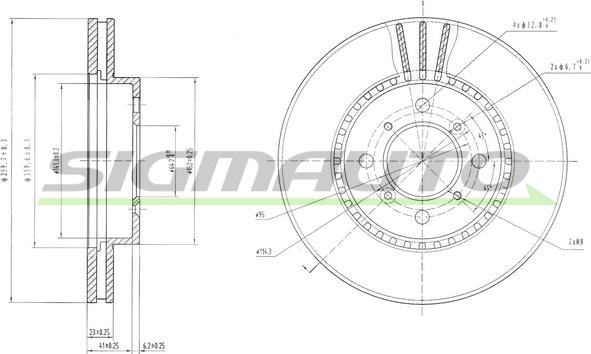 SIGMAUTO DBA511V - Тормозной диск unicars.by