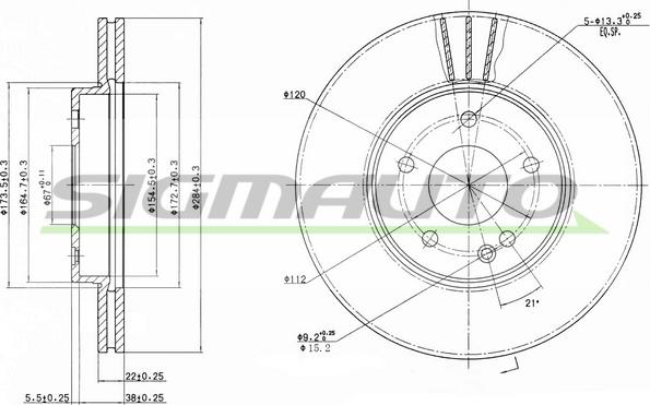 SIGMAUTO DBA588V - Тормозной диск unicars.by