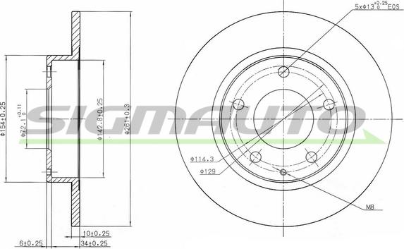 SIGMAUTO DBA524S - Тормозной диск unicars.by