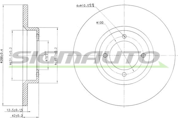 SIGMAUTO DBA527S - Тормозной диск unicars.by