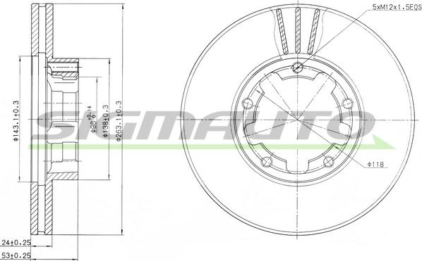 SIGMAUTO DBA668V - Тормозной диск unicars.by