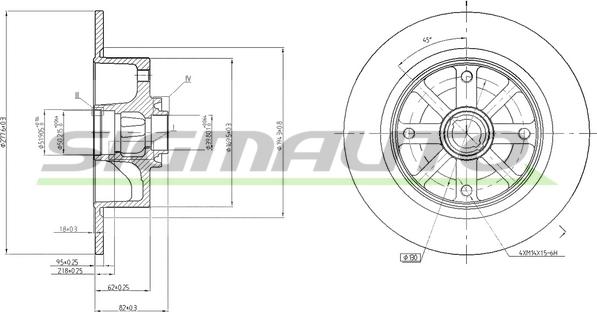 SIGMAUTO DBA043S - Тормозной диск unicars.by