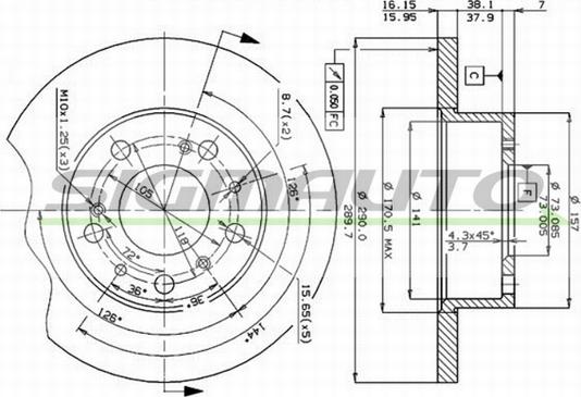 SIGMAUTO DBA069S - Тормозной диск unicars.by